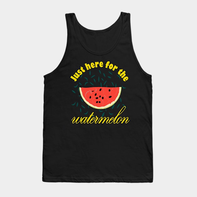 Just Here For The Watermelon Tank Top by RainasArt